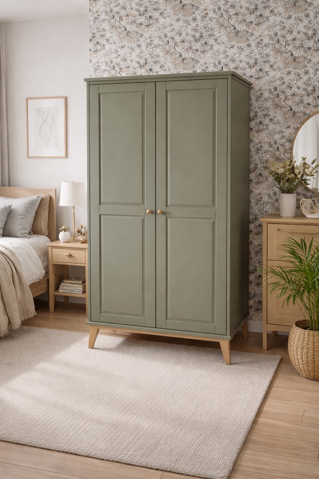 Armoire penderie verte vintage