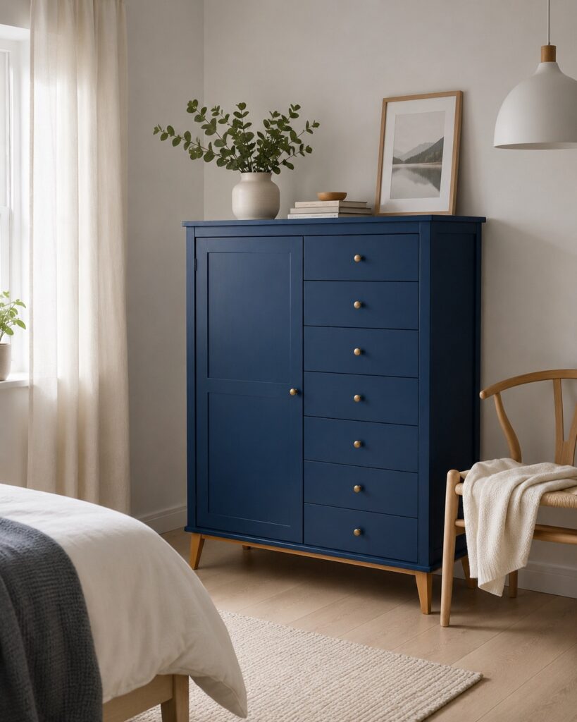 Commode scandinave pieds compas rénovée