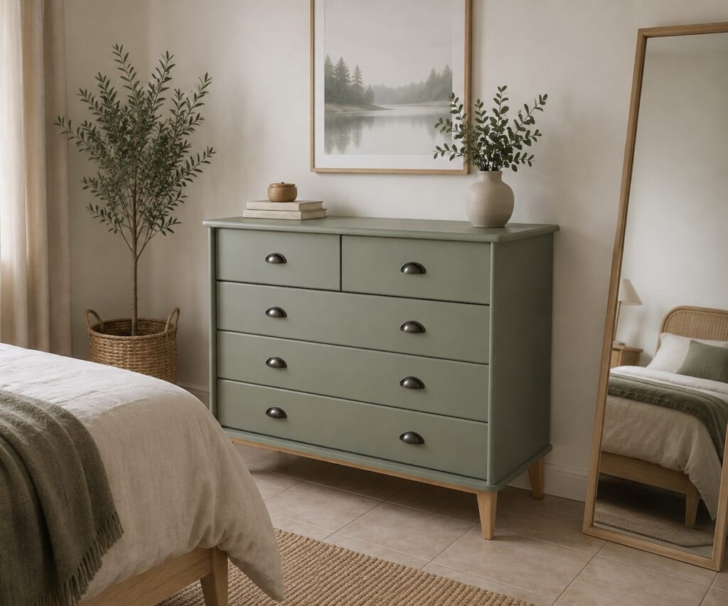 Commode verte scandinave