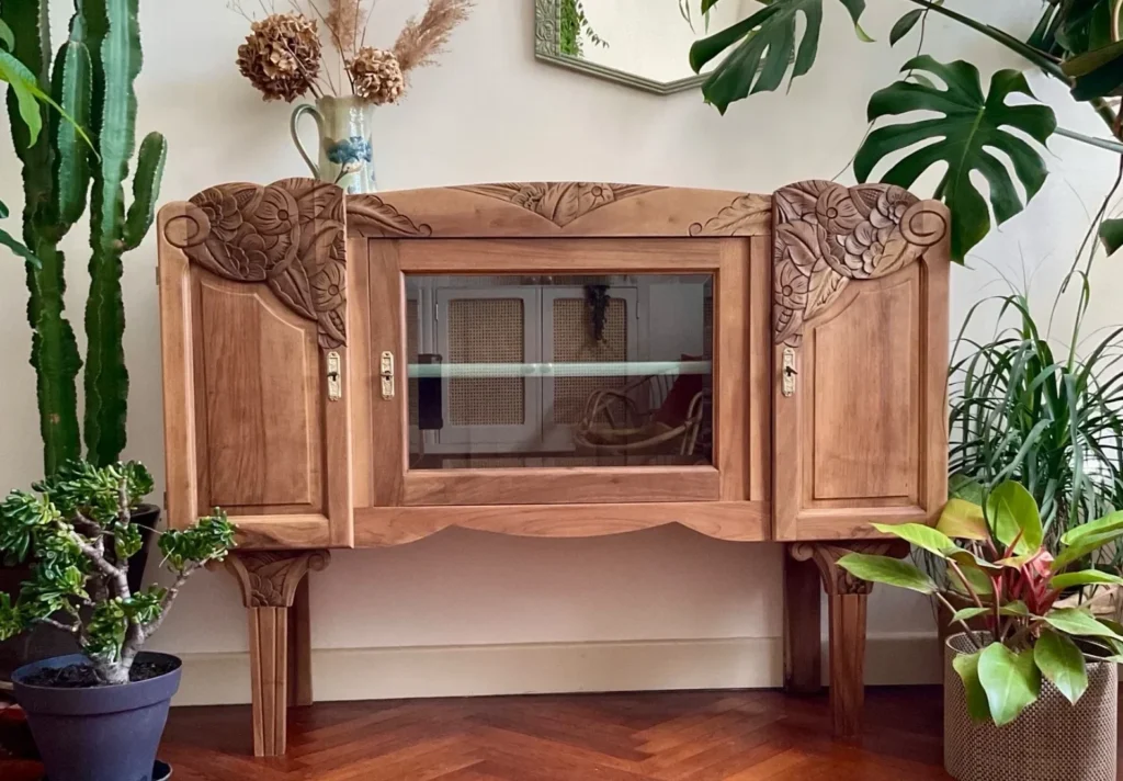buffet art déco bois massif brut